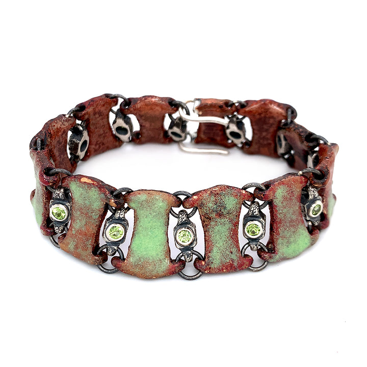 Peridot Byzantine Link Bracelet - "Virtus"