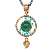 Bronze & Enamel Tourmaline Necklace - "Vetus"