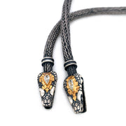 Hand-Carved Serpent Head & Diamond Necklace - "Nehebkau"