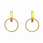 Gold Vermeil Geometric Earrings - "Daire"