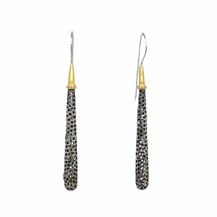 Sterling Silver & Gold Vermeil Drop Earrings - "Icicle"