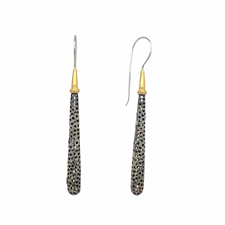 Sterling Silver & Gold Vermeil Drop Earrings - "Icicle"