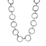 Sterling Silver Ouroboros Link Necklace - "Serpentine Shadows"