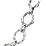 Sterling Silver Ouroboros Link Necklace - "Serpentine Shadows"