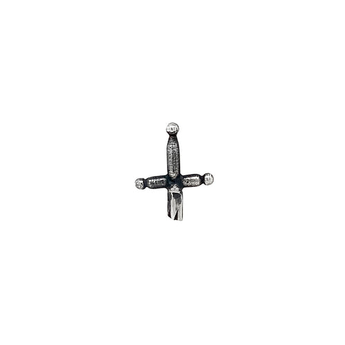 Sterling Silver Single Stud Earring - "Tiny Broken Sword"