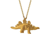 22K Gold Vermeil Dinosaur Necklace - "Stegosaurus"