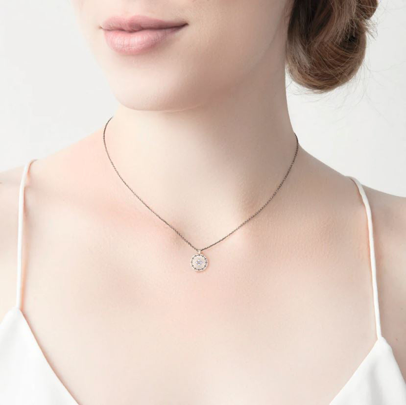 Sterling Silver and Diamond Necklace - "Four Star Nostalgia"