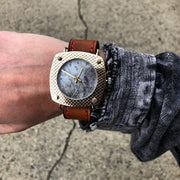 Meteorite Watch with Leather Strap- "Slice of the Heavens"