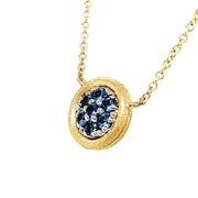 Yogo Sapphire Cluster Necklace - "Mosaic"