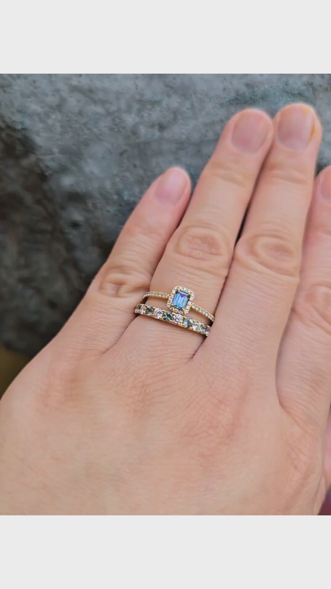 Alexandrite, Diamond & Gold Ring - "Nocturne Flare"