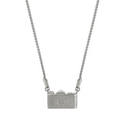 Sterling Silver In-Line Necklace - "Vintage Camera"