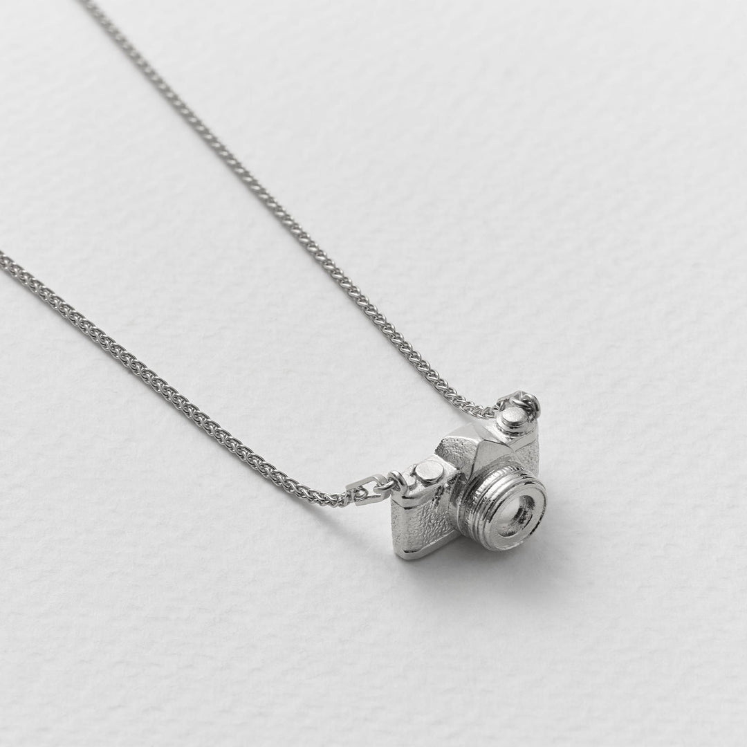 Sterling Silver In-Line Necklace - "Vintage Camera"