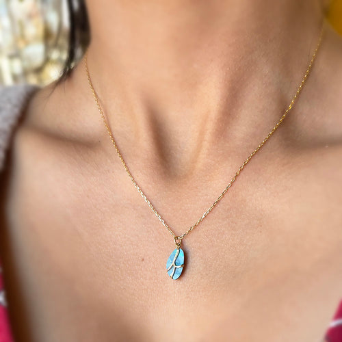 One-of-a-Kind Opal & Yellow Gold Necklace - "Butterfly"