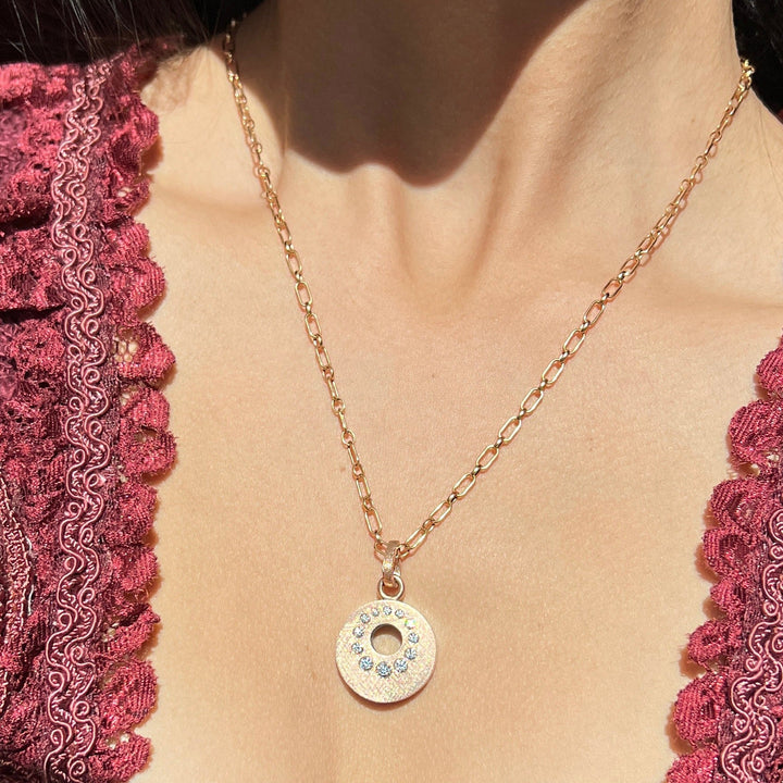 Rose Gold, Sterling Silver & Diamond Pendant - "Claire"