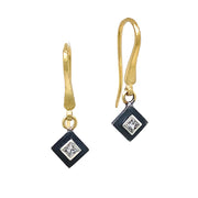 Yellow Gold & Sterling Silver Diamond Earrings - "Gabrielle"