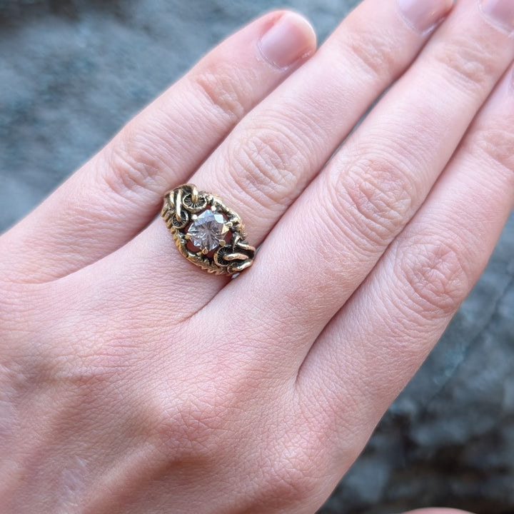 Unheated Lilac Montana Sapphire Ring - "Mushroom Oasis"