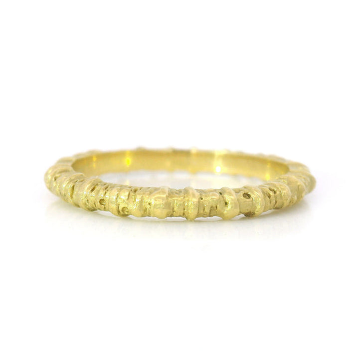 Yellow Gold Textured Band - "Aspen"