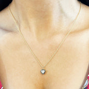 Blackened Cobalt Chrome & Lab Grown Diamond Necklace - "Paramount Heart"