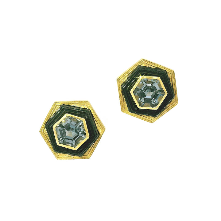 Cobalt Chrome and Gold Studs with Platinum Spinel