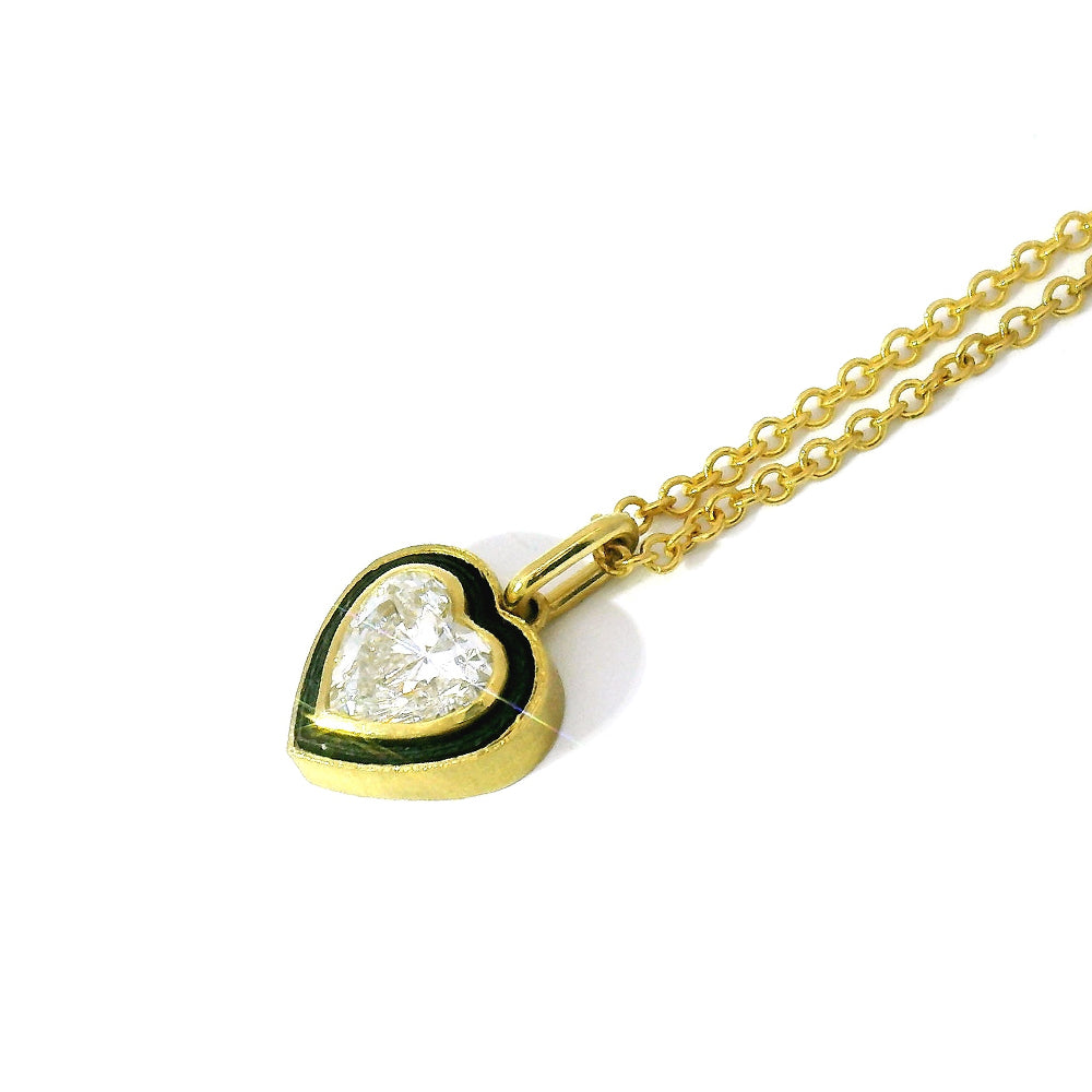 Blackened Cobalt Chrome & Lab Grown Diamond Necklace - "Paramount Heart"