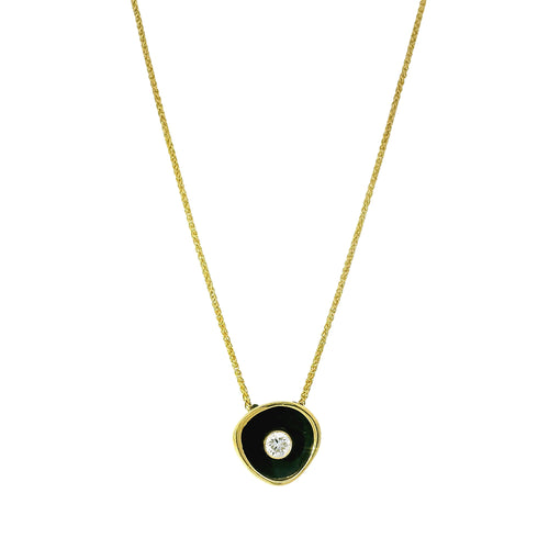 Diamond & Blackened Cobalt Chrome Necklace - "Confluence"
