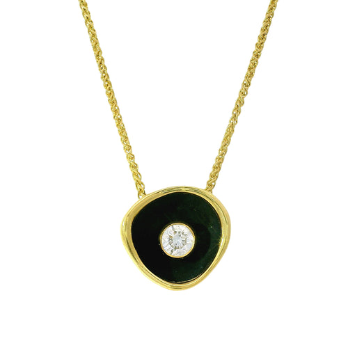 Diamond & Blackened Cobalt Chrome Necklace - "Confluence"