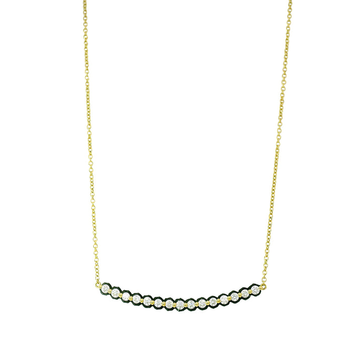 Diamond Line & Blackened Cobalt Chrome Necklace - "Scallop"