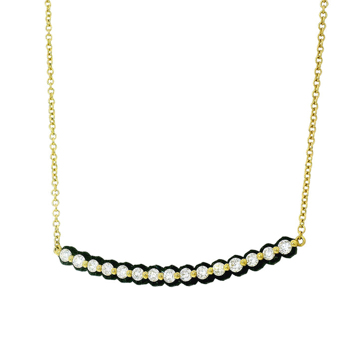 Diamond Line & Blackened Cobalt Chrome Necklace - "Scallop"