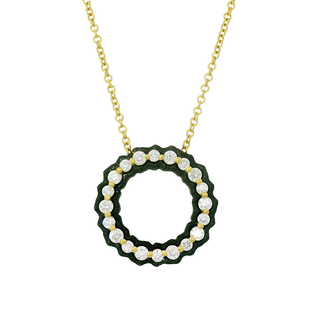 Diamond & Blackened Cobalt Chrome Necklace - "Scallop"