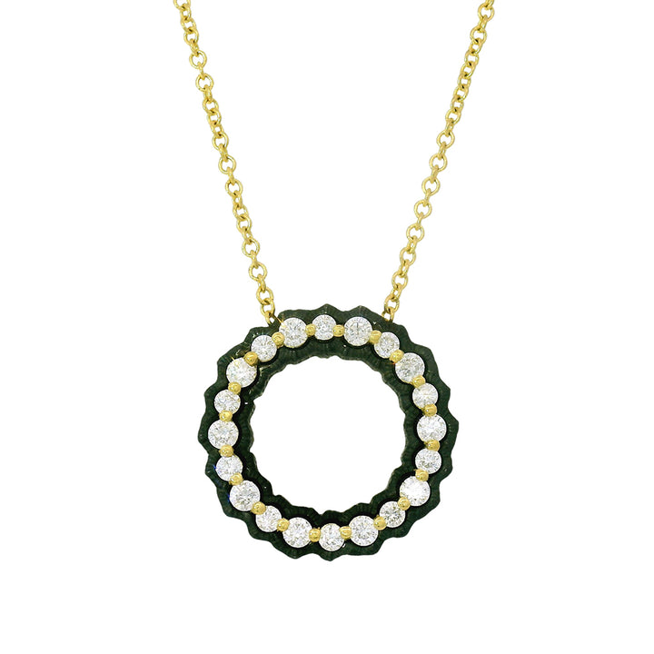 Diamond & Blackened Cobalt Chrome Necklace - "Scallop"