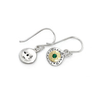 Silver & Gold Emerald Earrings - "Harmony in Green"