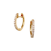 Gold & Diamond Huggie Earrings - "Alexa"