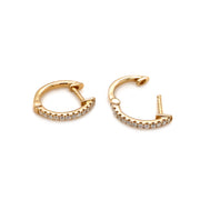 Gold & Diamond Huggie Earrings - "Alexa"