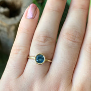 Montana Sapphire & Yellow Gold Engagement Ring - "Cosmos"