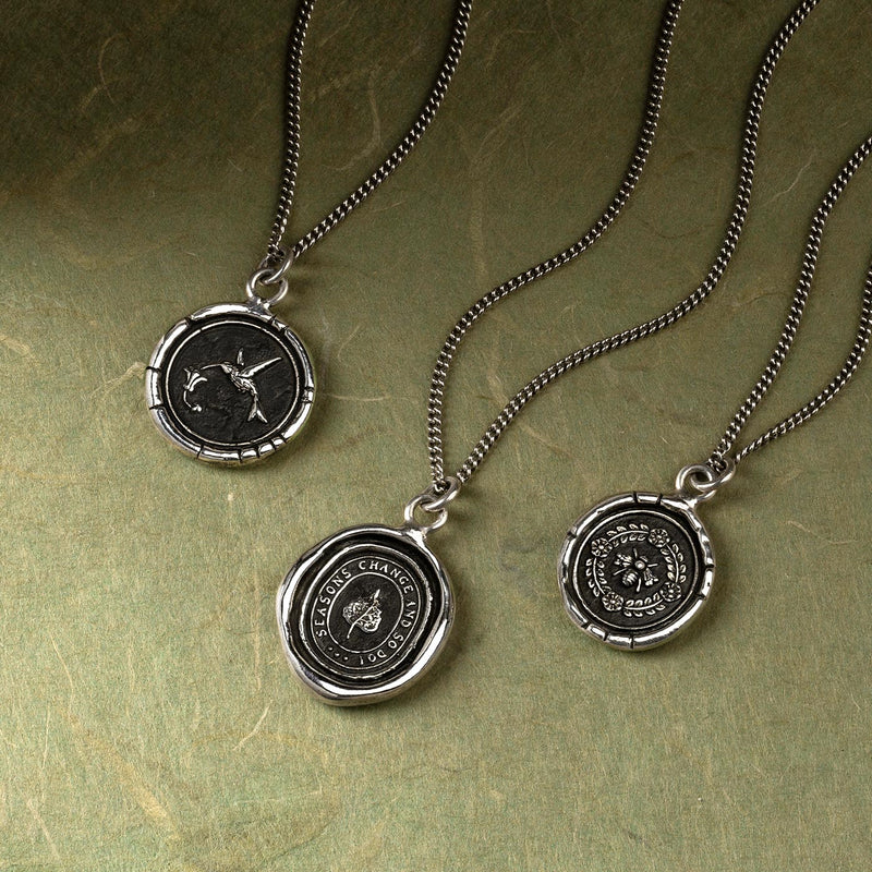 Sterling Silver Talisman Necklace - "Hummingbird"