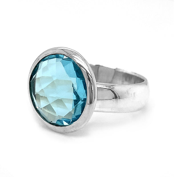 Sterling Silver Blue Topaz Ring-"Glass Sky"