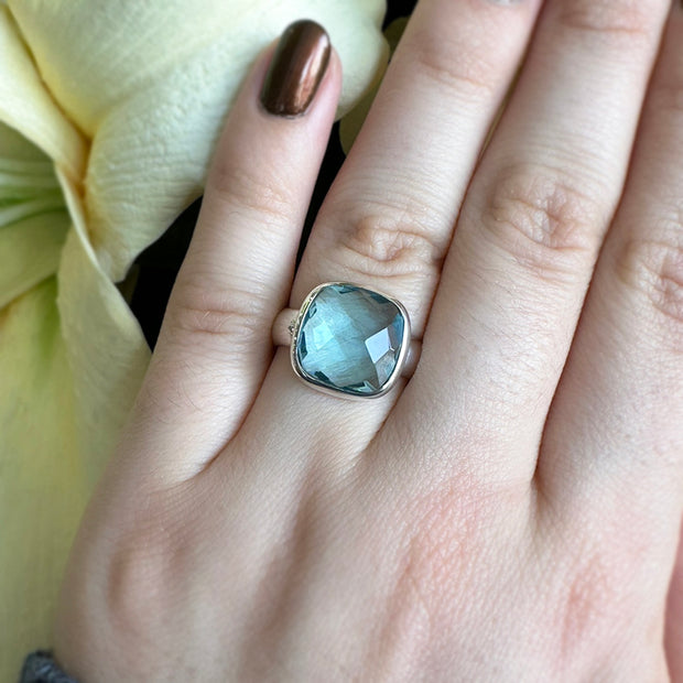 Sterling Silver Blue Topaz Ring-"Glass Sky"