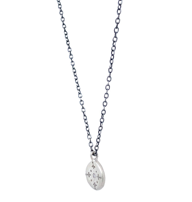 Diamond & Sterling Silver Necklace - "New Moon"