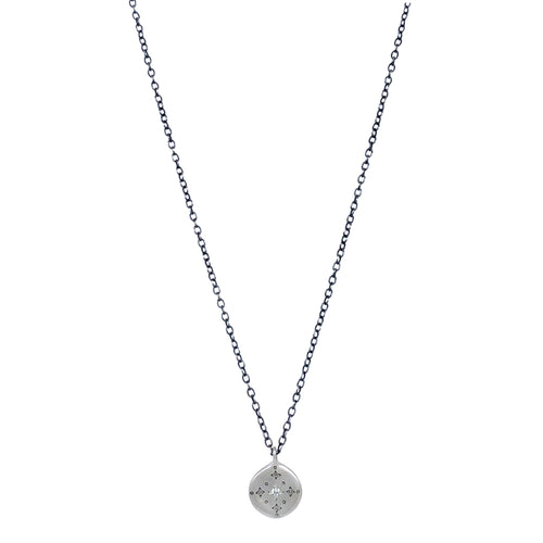 Diamond & Sterling Silver Necklace - "New Moon"