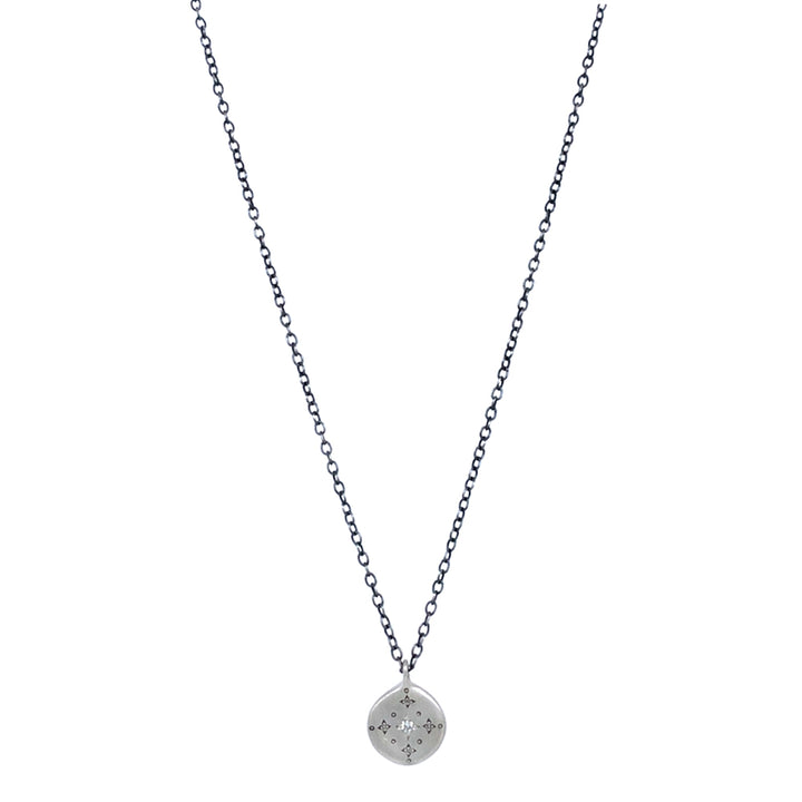 Diamond & Sterling Silver Necklace - "New Moon"