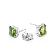 Sterling Silver & Peridot Studs- "Green Machine"