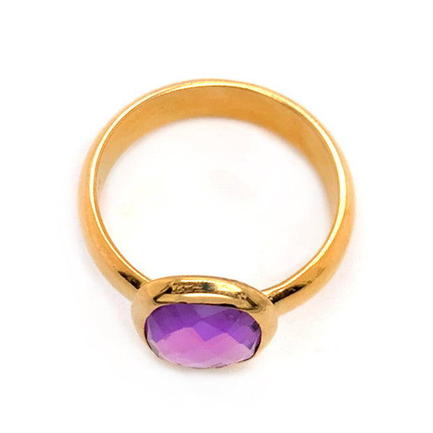 Gold Vermeil & Amethyst Ring - "Wisteria"