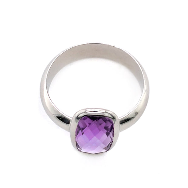 Sterling Silver & Amethyst Ring - "Thistle"