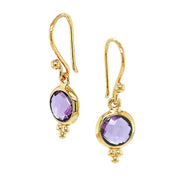 Gold Vermeil & Amethyst Drop Earrings - "Glittering Drop"