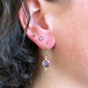 Gold Vermeil & Amethyst Drop Earrings - "Glittering Drop"