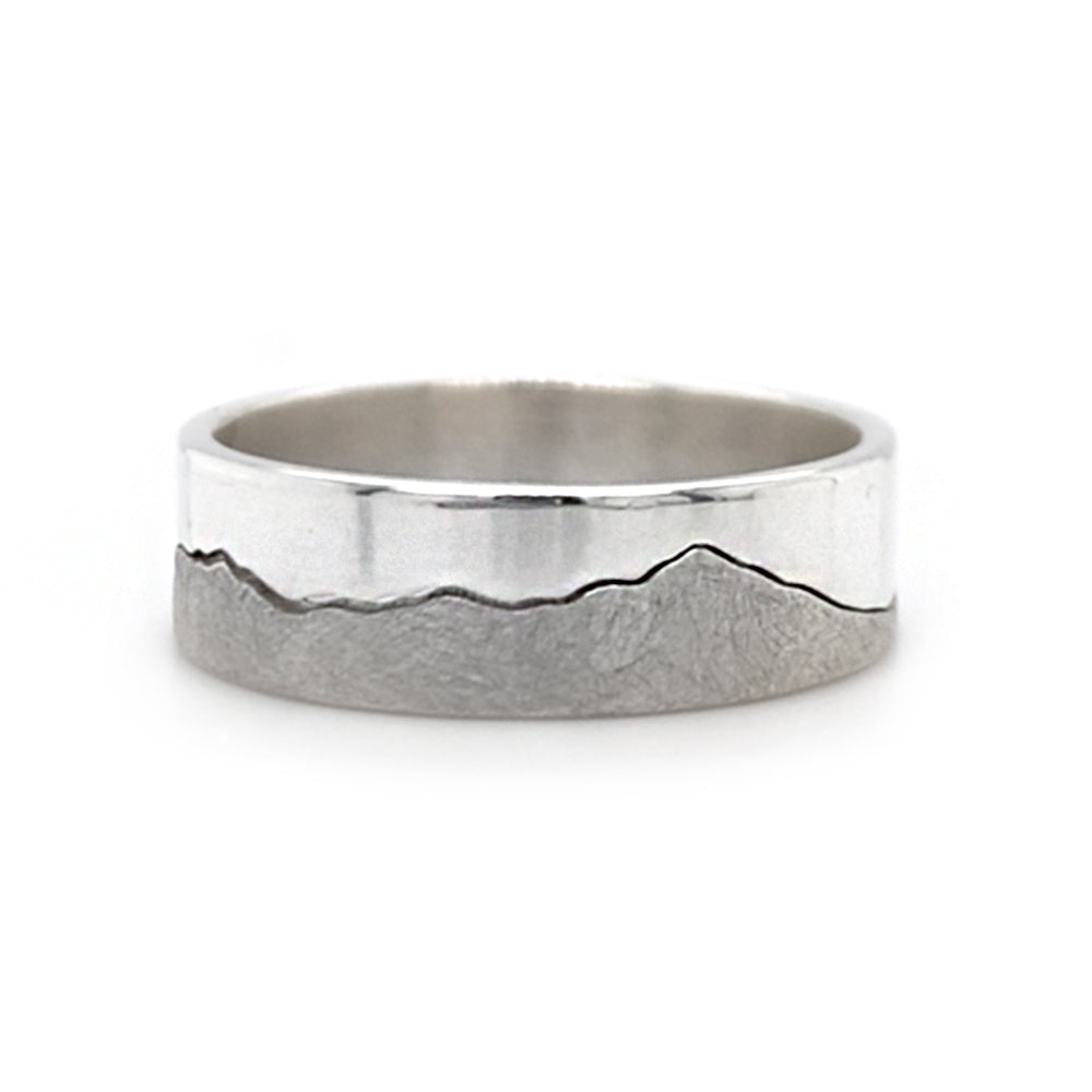 Sterling Silver Interlocking Ring - "Bridger Mountains"