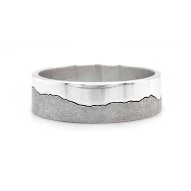 Sterling Silver Interlocking Ring - "Crazy Mountains"