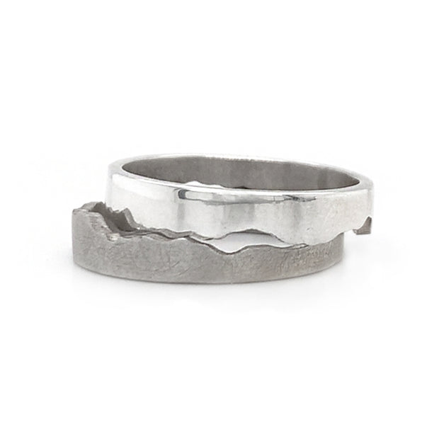 6mm Sterling Silver Interlocking Ring - "Madison River"