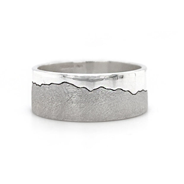 8mm Sterling Silver Interlocking Ring - "Madison River"