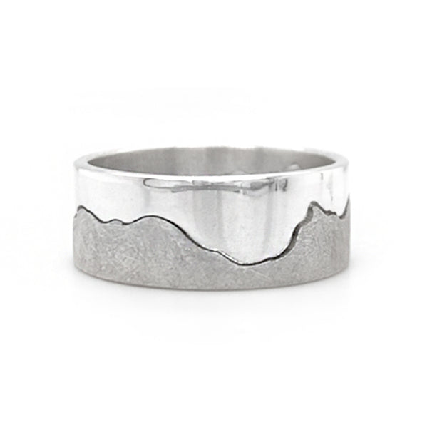 8mm Sterling Silver Interlocking Ring - "Madison River"